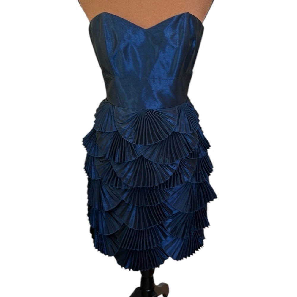 Laundry by Shelli Segal Strapless Sweetheart Neck Cocktail Dress Navy Size 2 NWT
